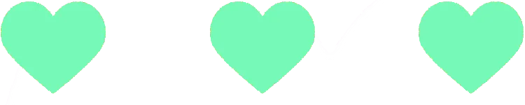 3 coeurs vert émerveillement