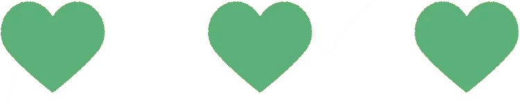 3 coeurs vert pèrmaculture