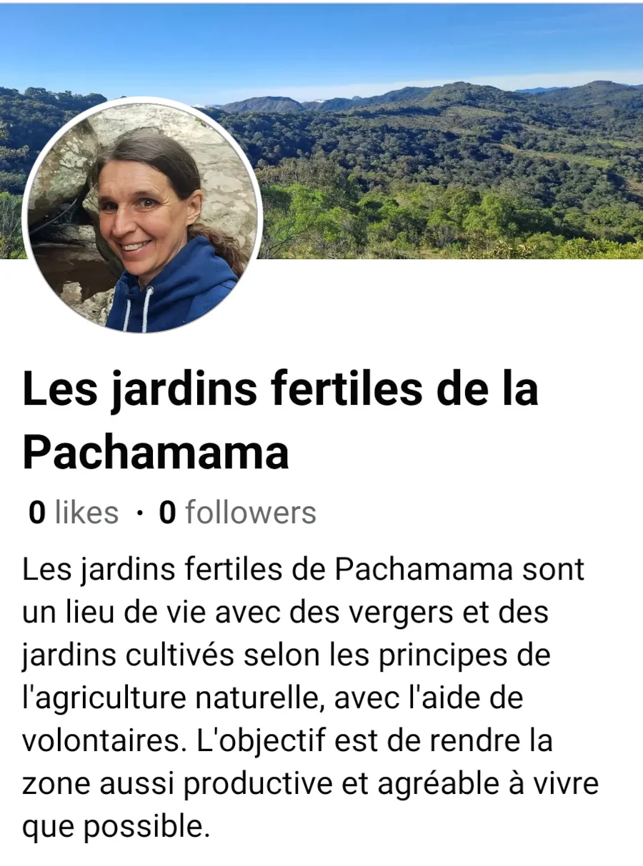 Page Facebook Les jardins fertiles de la Pachamama